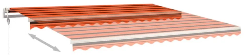 vidaXL Τέντα Συρόμενη Αυτόματη Πορτοκαλί / Καφέ 450 x 350 εκ.