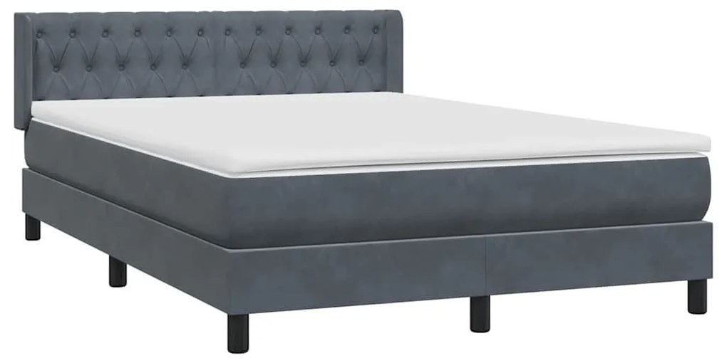 ΚΡΕΒΑΤΙ BOXSPRING ΜΕ ΣΤΡΩΜΑ ΣΚΟΥΡΟ ΓΚΡΙ 140X210 ΕΚ. ΒΕΛΟΥΔΙΝΟ 3318364