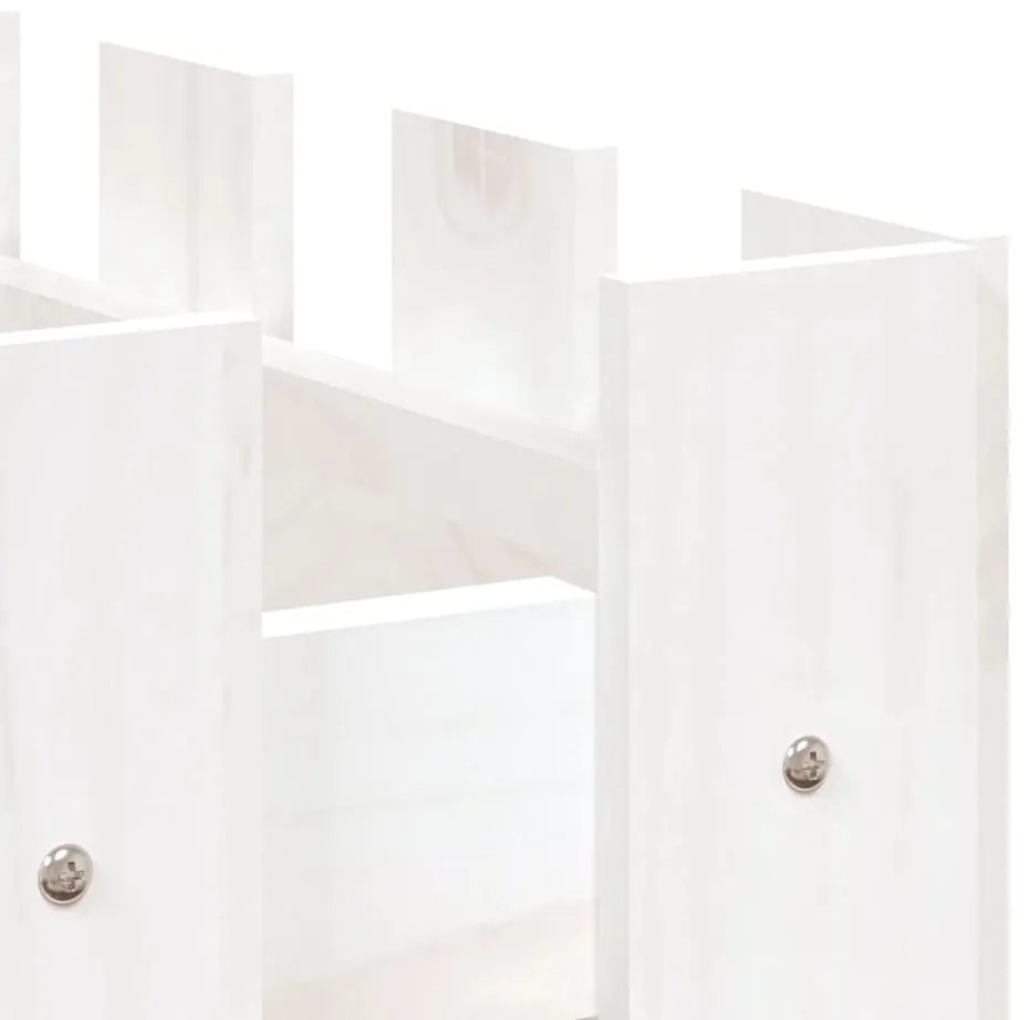 vidaXL Ζαρντινιέρα Υπερυψωμένη Σχ Φράχτη Λευκή 100x50x50εκ Μασίφ Πεύκο