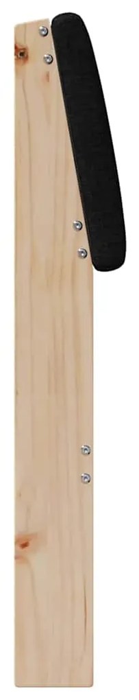 vidaXL Ταπετσαρισμένο κεφαλάρι Μαύρο 80 cm Στερεά ξυλεία πεύκου