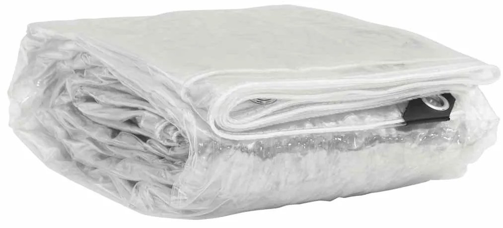 vidaXL σαφής μουσαμάς με τις οπές 4x8 m PVC