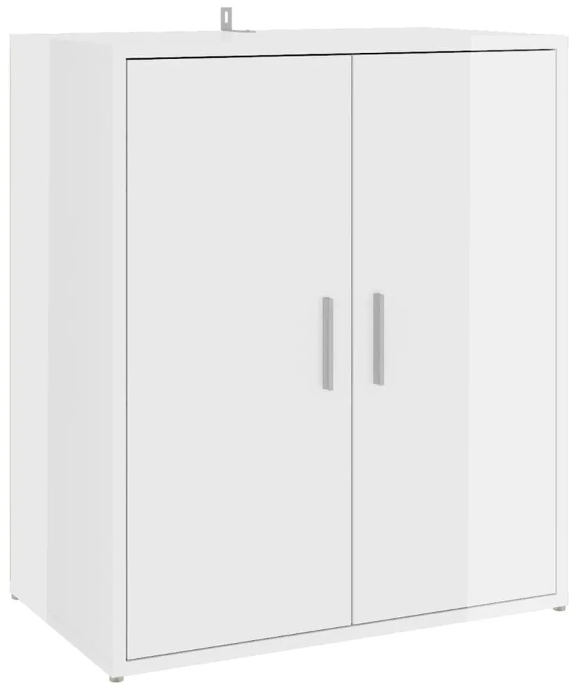 vidaXL Παπουτσοθήκη Γυαλιστερό Λευκό 60 x 35 x 70 εκ. από Επεξ. Ξύλο