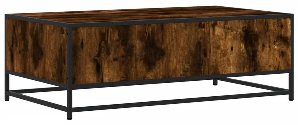 vidaXL Τραπεζάκι Σαλονιού Καπνιστή Δρυς 100x57x35 εκ. Επ. Ξύλο/Μέταλλο