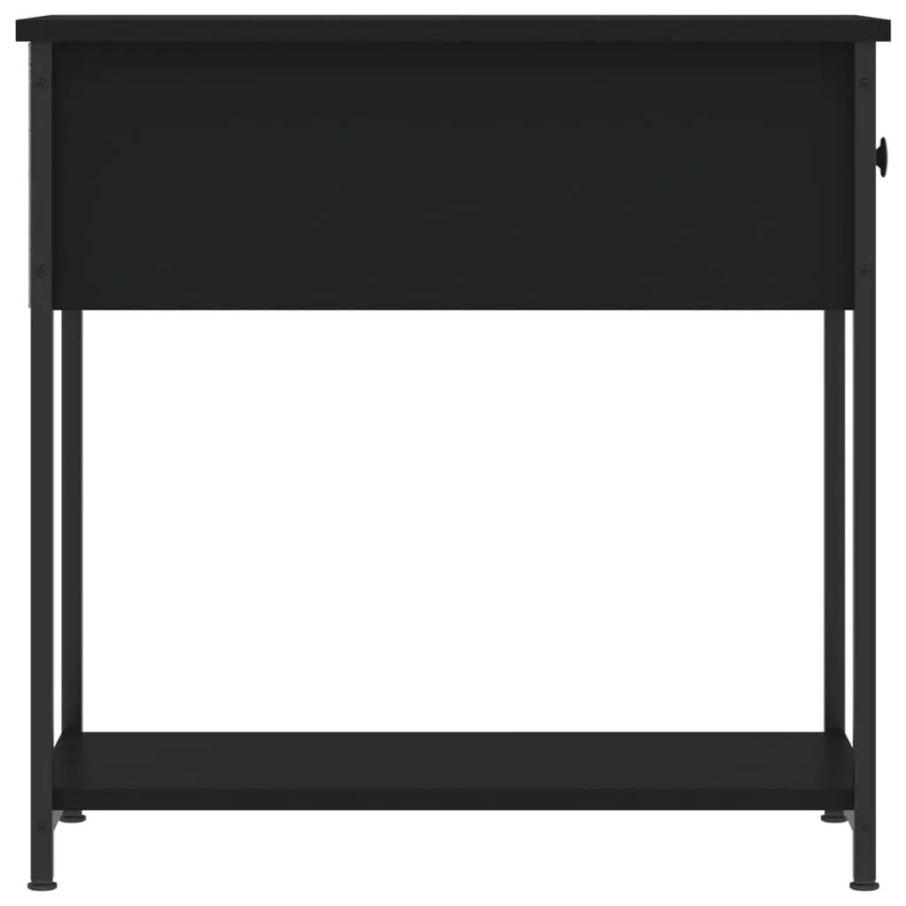 Κομοδίνο Μαύρο 30 x 60 x 60 εκ. από Επεξεργασμένο Ξύλο - Μαύρο