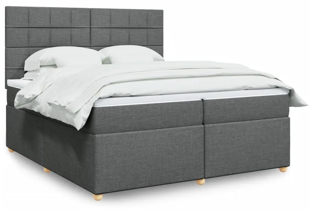 ΚΡΕΒΑΤΙ BOXSPRING ΜΕ ΣΤΡΩΜΑ ΣΚΟΥΡΟ ΓΚΡΙ 200X200 ΕΚ. ΥΦΑΣΜΑΤΙΝΟ 3293688