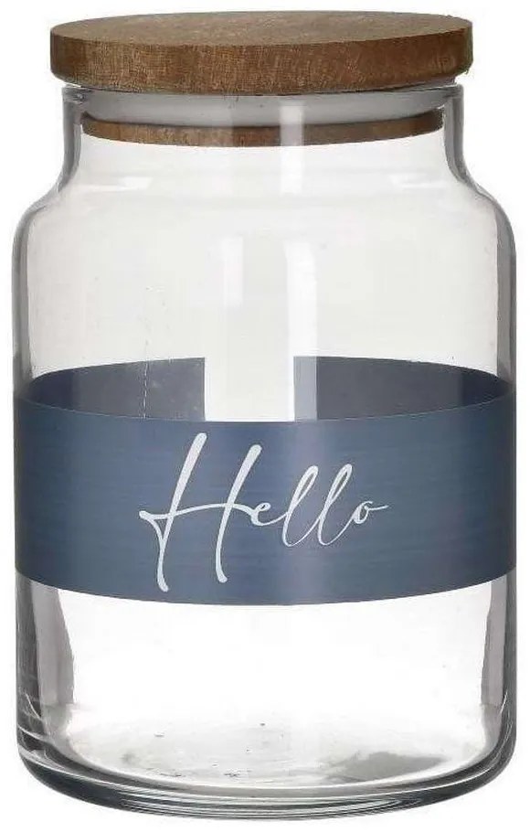 Δοχείο Αποθήκευσης Με Καπάκι Hello 6-60-961-0076 890ml Clear-Grey Click Wood, Glass