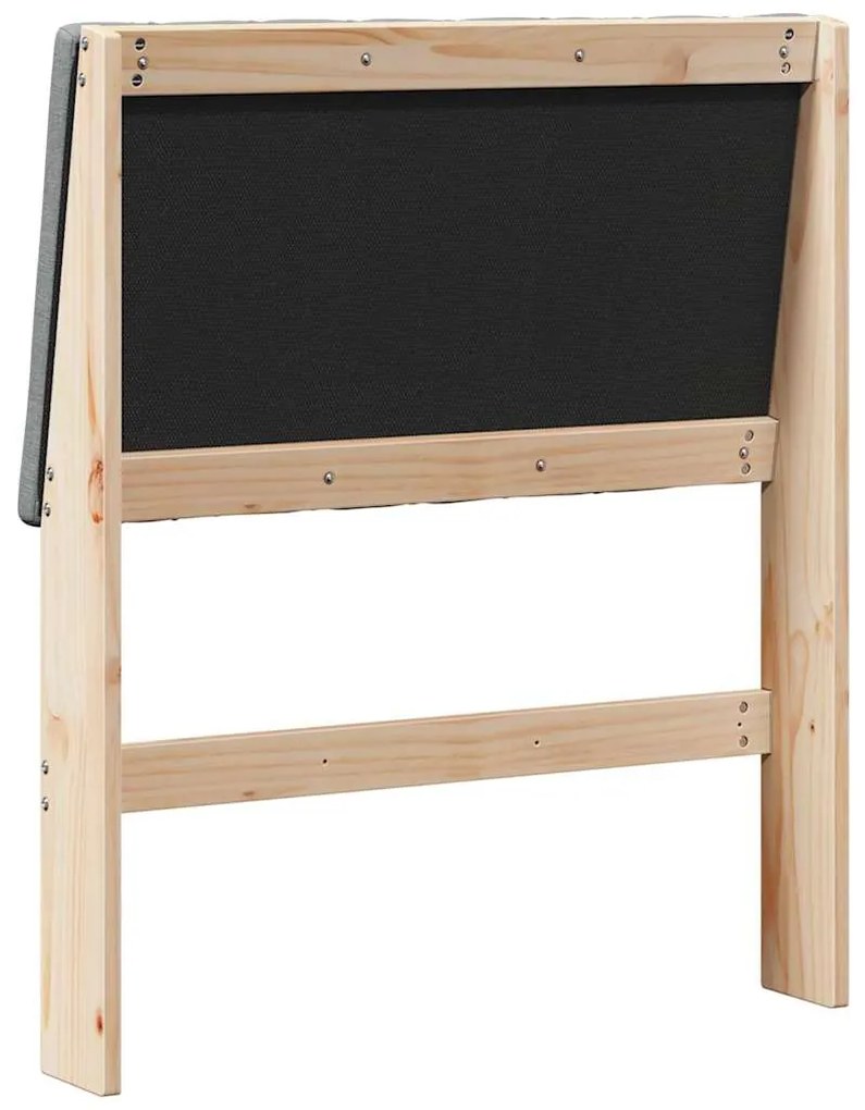 vidaXL Ταπετσαρισμένο κεφαλάρι Σκούρο Γκρι 80 cm Στερεά ξυλεία πεύκου