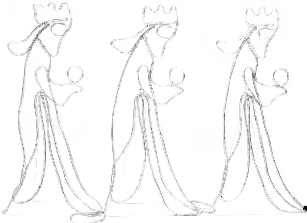 vidaXL Φιγούρα 3 Βασιλιάδες Χριστουγεννιάτικη με 504 LED 99,5x45,5 εκ.