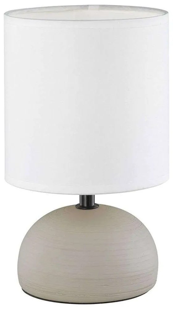 Φωτιστικό Επιτραπέζιο Luci R50351025 1xE14 40W Φ14cm 23cm Cappucino-White RL Lighting Κεραμικό,Ύφασμα