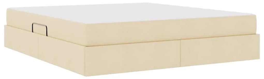 vidaXL Κρεβάτι με αποθηκευτικό χώρο και στρώμα Κρεμ 160 x 200 cm