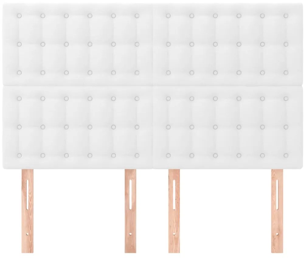 vidaXL Κεφαλάρι Κρεβατιού Λευκό 144x5x118/128 εκ. από Συνθετικό Δέρμα