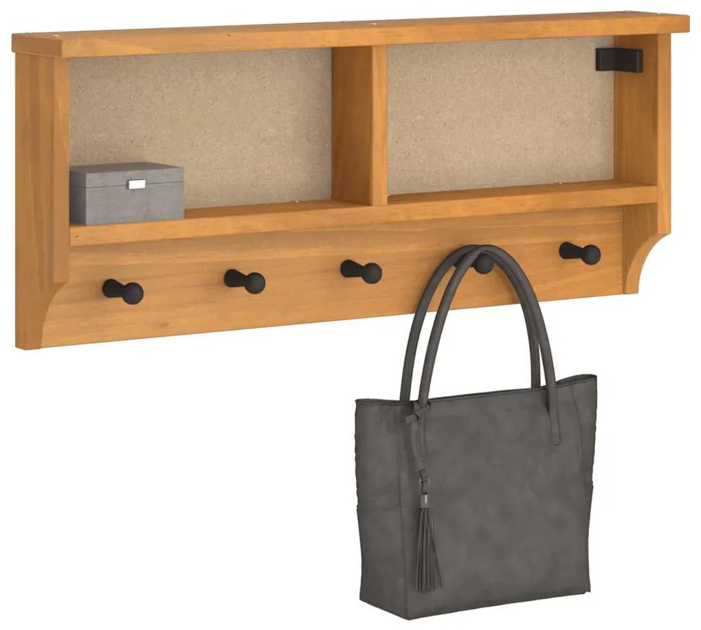 vidaXL Επίτοιχη κρεμάστρα παλτών SANDNES 87x12x35 εκ. Πεύκο μασίφ ξύλο