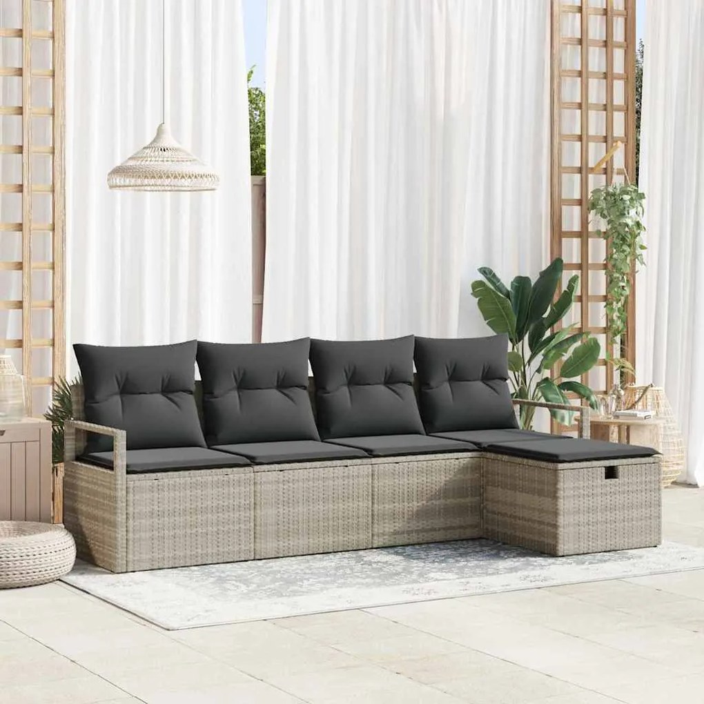vidaXL Σετ Καναπέ Κήπου 5 pcs Ανοιχτό γκρι 230 x 117 x 85 εκ.