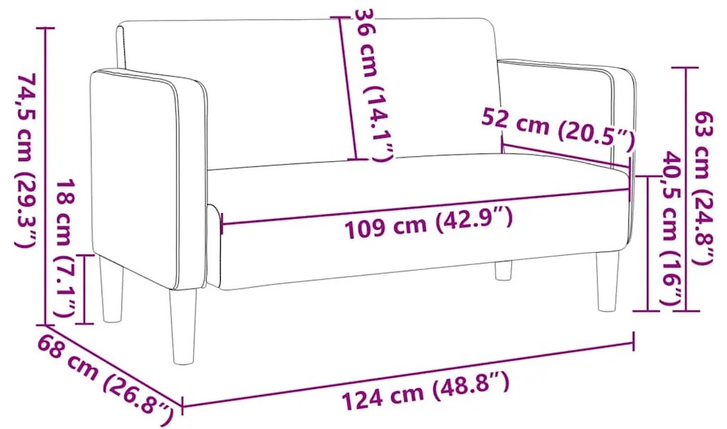 ΚΑΝΑΠΕΣ LOVESEAT ΚΡΕΜ 109 ΕΚ. ΥΦΑΣΜΑ CORDUROY 4100524