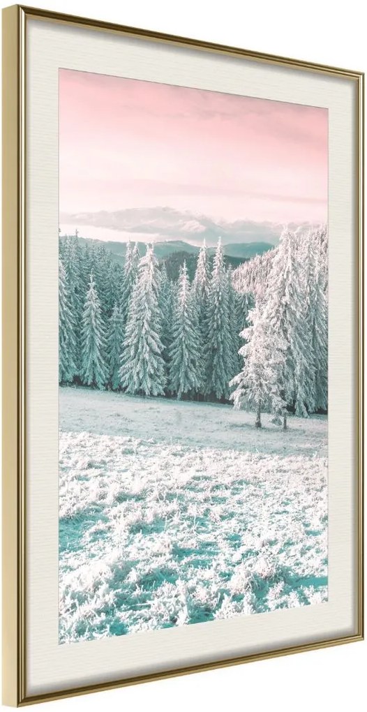 Αφίσα - Frosty Landscape - 20x30 - Χρυσό - Με πασπαρτού