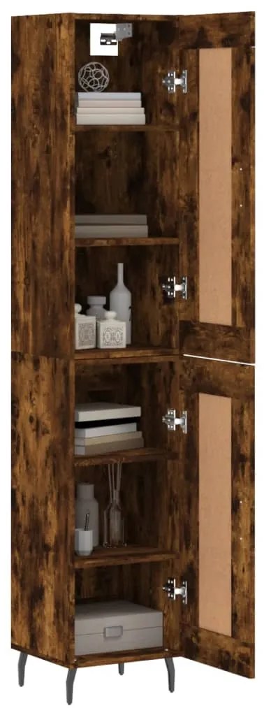 vidaXL Ντουλάπι Καπνιστή δρυς 34,5x34x180 εκ. από Επεξεργασμένο Ξύλο