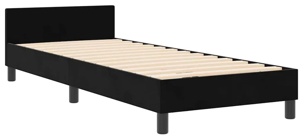 vidaXL Σκελετός Κρεβατιού με κεφαλάρι Μαύρο 80 x 200 cm Βελούδο