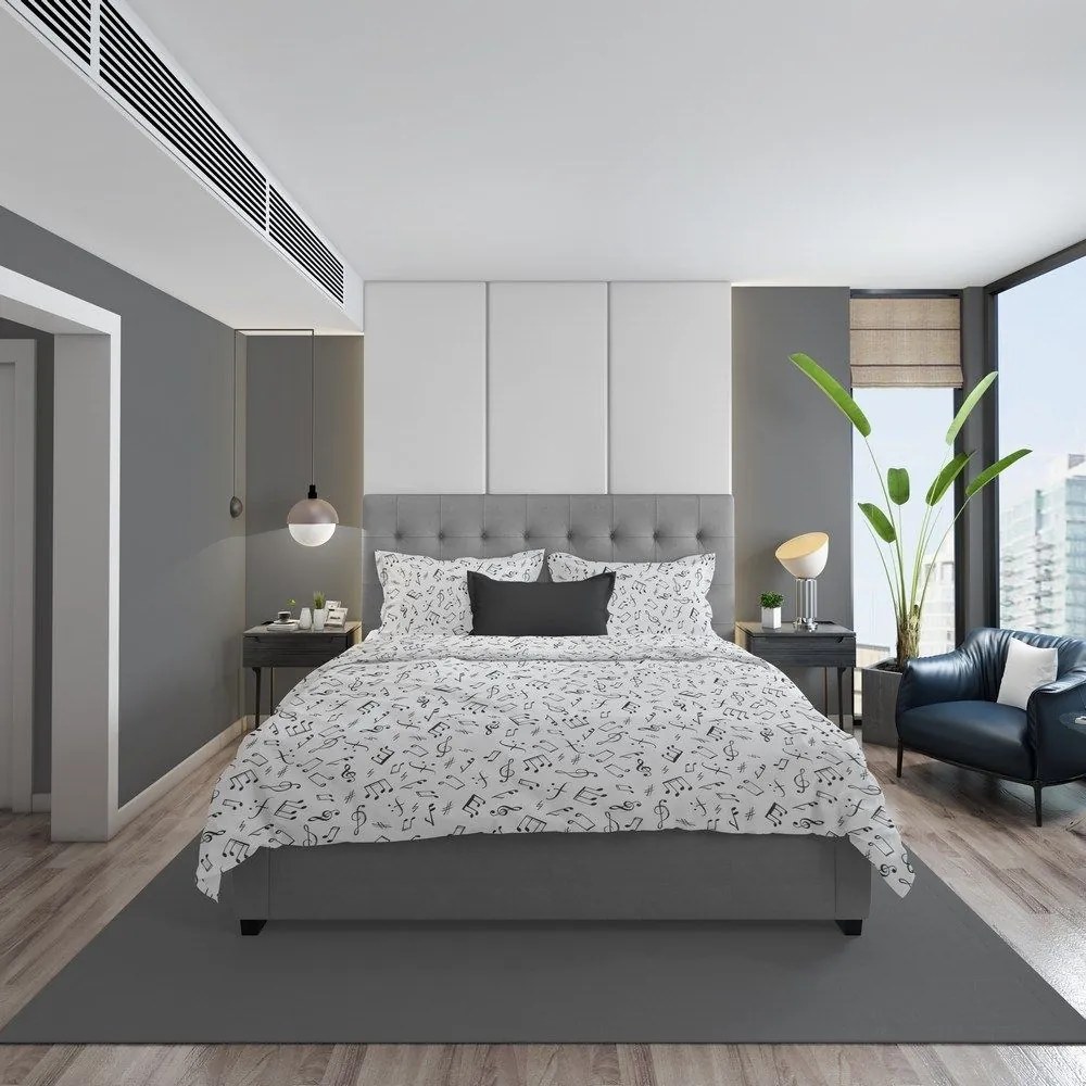 Παπλωματοθήκη Πεντάγραμμο 446 White DimCol Μονό 160x240cm Βαμβάκι-Πολυέστερ