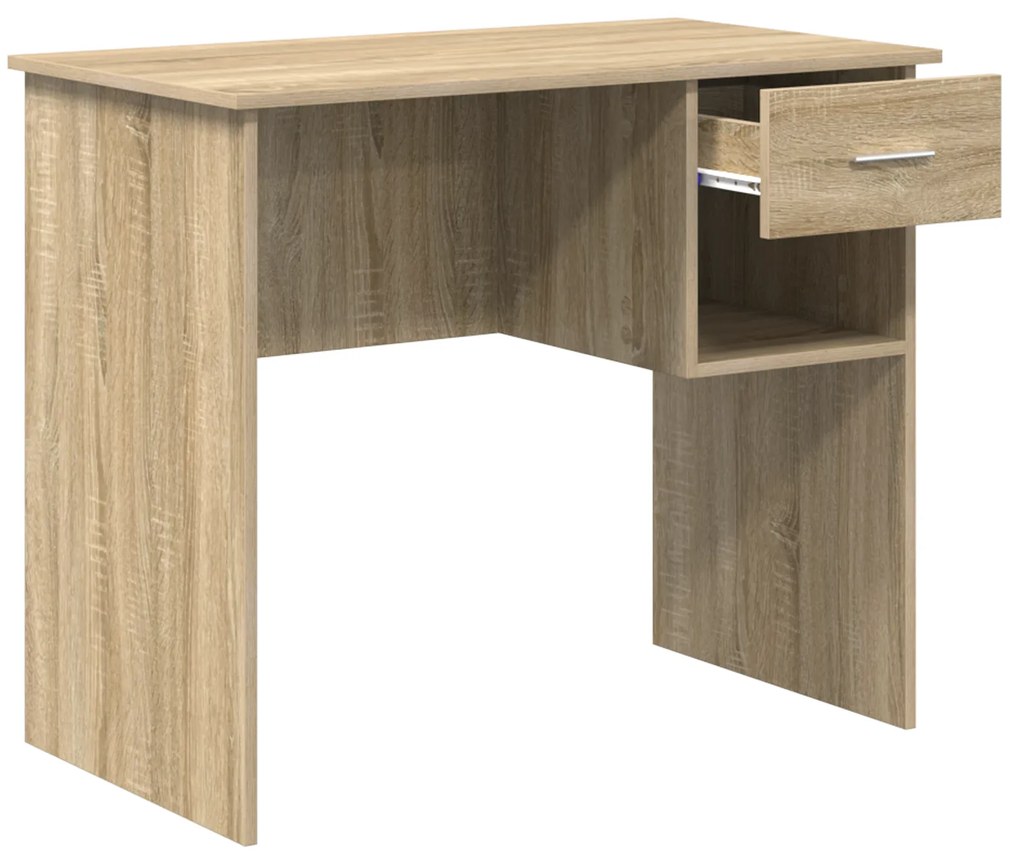 vidaXL Γραφείο με Αποθήκευση Δρυός Sonoma 90x49.5x75 εκ. Κατασκευασμένο ξύλο