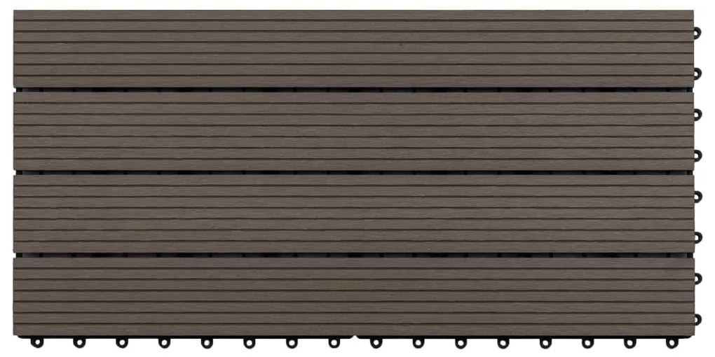 vidaXL Πλακάκια Deck 6 τεμ. Σκούρο Καφέ 60 x 30 εκ. 1,08 μ² από WPC
