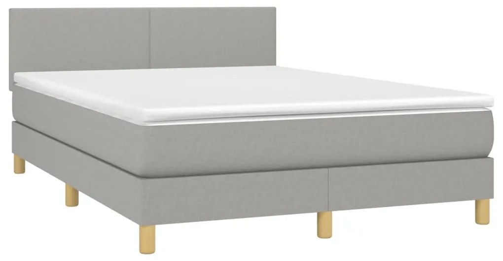 ΚΡΕΒΑΤΙ BOXSPRING ΜΕ ΣΤΡΩΜΑ ΑΝΟΙΧΤΟ ΓΚΡΙ 140X190 ΕΚ. ΥΦΑΣΜΑΤΙΝΟ 3140449