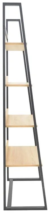 Βιβλιοθήκη Ryder σε Oak - Μαύρο 75x36x185 εκ. 75x36x185 εκ.