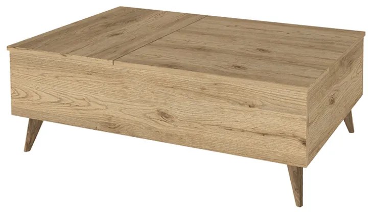 Τραπεζάκι σαλονιού Roy Megapap με σερβιτόρο χρώμα sepet oak 121x69x40εκ.