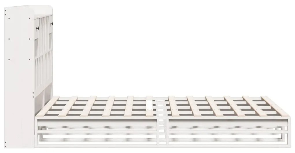vidaXL Κρεβάτι Βιβλιοθήκη Χωρίς Στρώμα 140x200 εκ Μασίφ Ξύλο Πεύκο
