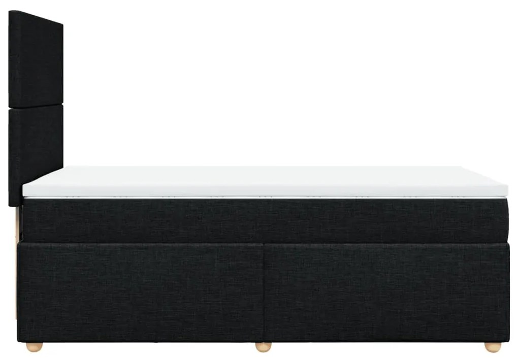 vidaXL Κρεβάτι Boxspring με Στρώμα Μαύρο 100 x 200 εκ. Υφασμάτινο