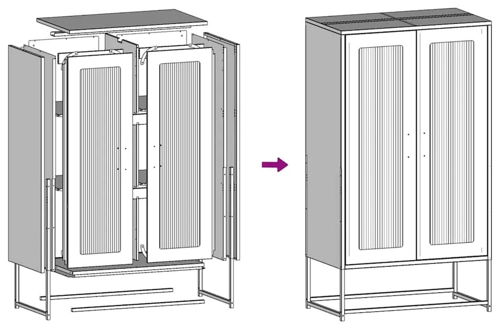 HIGHBOARD ΑΝΘΡΑΚΙ 68X39X123 CM ΧΑΛΥΒΑΣ 853358