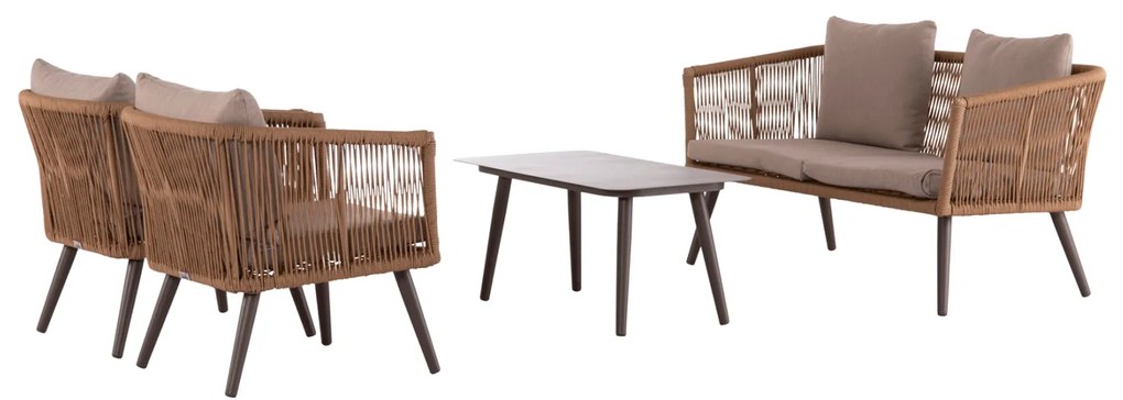 ΣΑΛΟΝΙ ΕΞ.ΧΩΡΟΥ 4ΤΜΧ FREJA HM6057.04 ΑΛΟΥΜ.ΚΑΠΟΥΤΣΙΝΟ-PE RATTAN &amp; ΜΑΞΙΛΑΡΙΑ ΜΠΕΖ