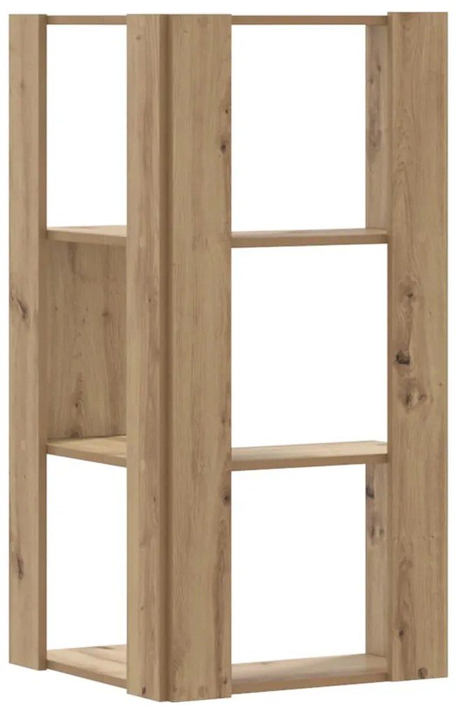 vidaXL Βιβλιοθήκη Γωνιακή 3 Επ. Αρτισιανή Δρυς 50x50x102εκ Επεξ. Ξύλο