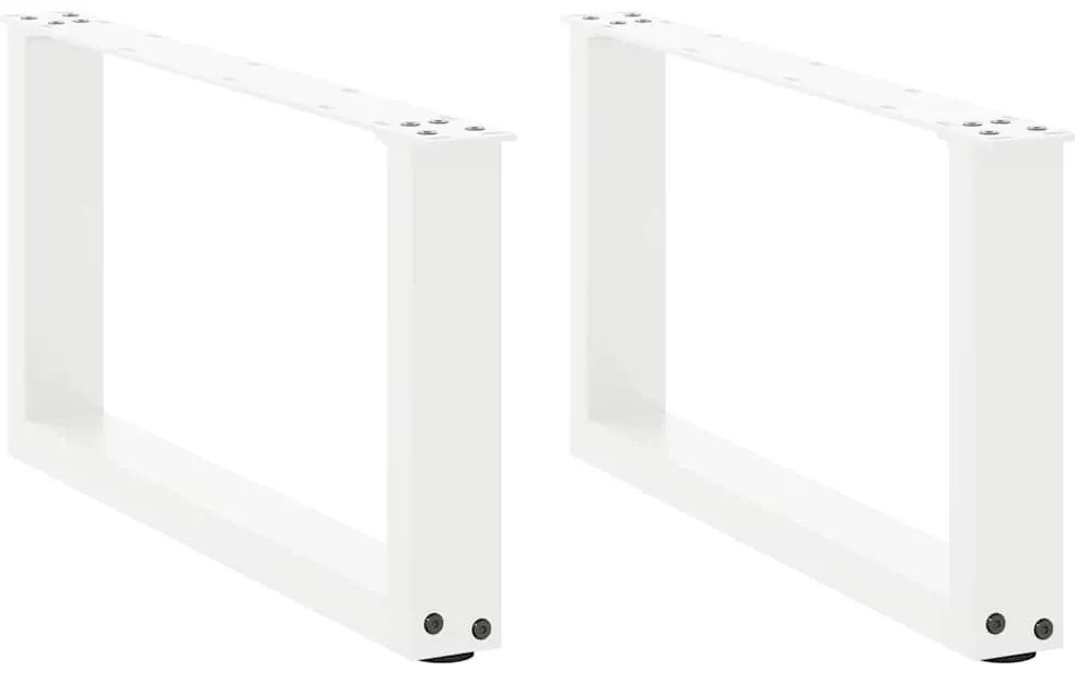 vidaXL Πόδια Τραπεζιού Σαλονιού σε Σχήμα U 2 τεμ. Λευκά 70x(30-31) εκ. Ατσάλι