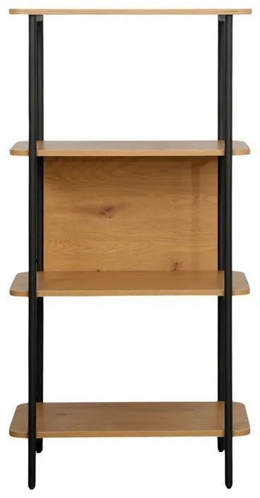 Βιβλιοθήκη - Ραφιέρα Μεταλλική FL2504 Fylliana Black-Oak χρώμα 60x36x122εκ 60x36x122 εκ.