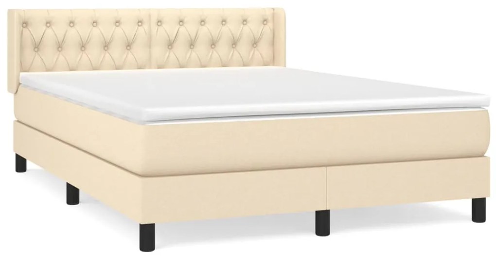 ΚΡΕΒΑΤΙ BOXSPRING ΜΕ ΣΤΡΩΜΑ ΚΡΕΜ 140X200 ΕΚ. ΥΦΑΣΜΑΤΙΝΟ 3129958