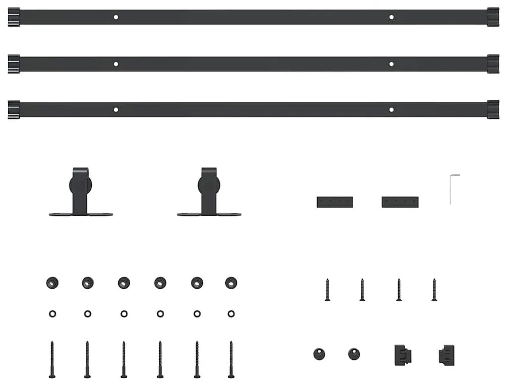 vidaXL Κιτ συρόμενης πόρτας γραφείου 244 cm από ανθρακούχο χάλυβα