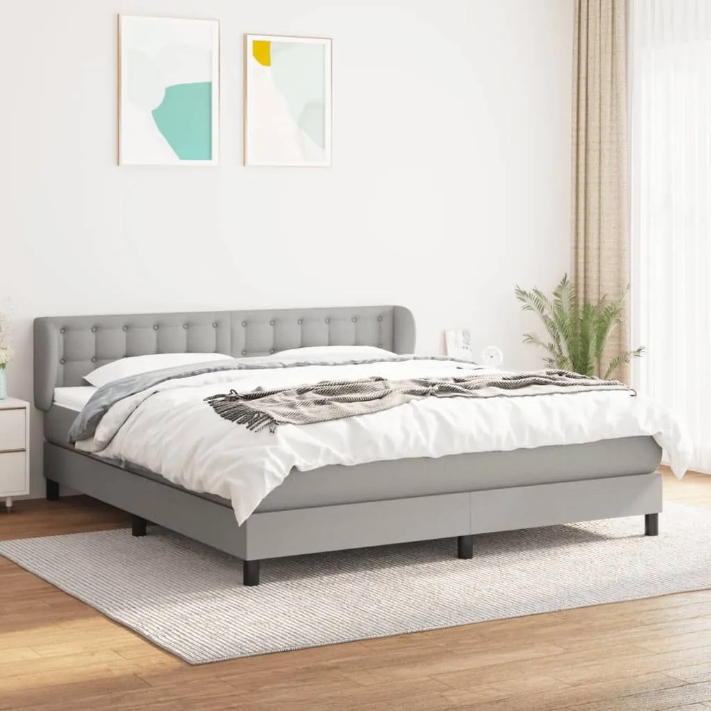 ΚΡΕΒΑΤΙ BOXSPRING ΜΕ ΣΤΡΩΜΑ ΑΝΟΙΧΤΟ ΓΚΡΙ 180X200 ΕΚ. ΥΦΑΣΜΑΤΙΝΟ 3126581