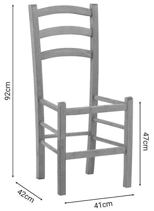 Καρέκλα καφενείου Marf pakoworld μασίφ ξύλο οξιάς λούστρο καρυδί 41x42x92εκ