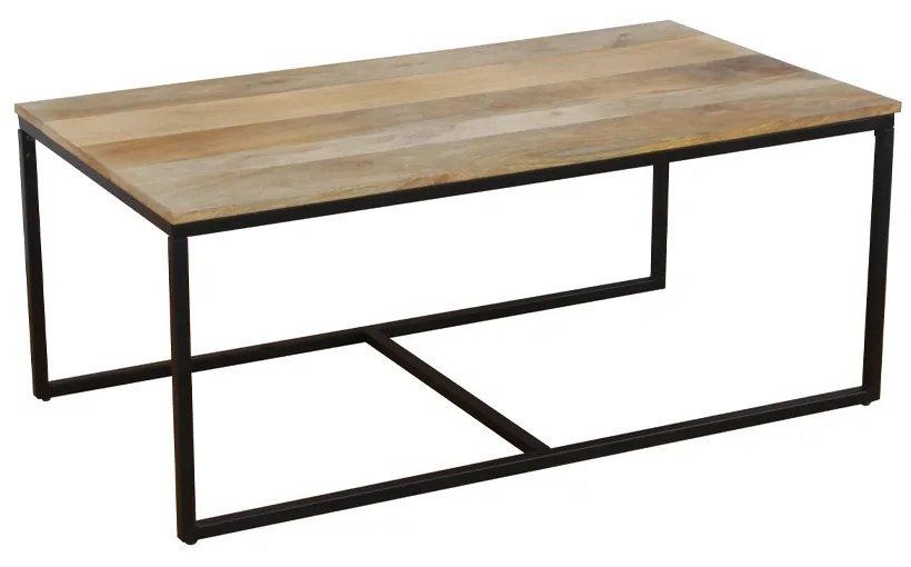 QUADRO COFFEE TABLE SET 3ΤΕΜ ΦΥΣΙΚΟ ΜΑΥΡΟ 110x60xH45cm - 04-1055