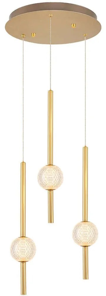 Φωτιστικό Οροφής Krakow 701CHD1236 Φ30x120cm Led 1500lm 17W 3000K Gold Opviq