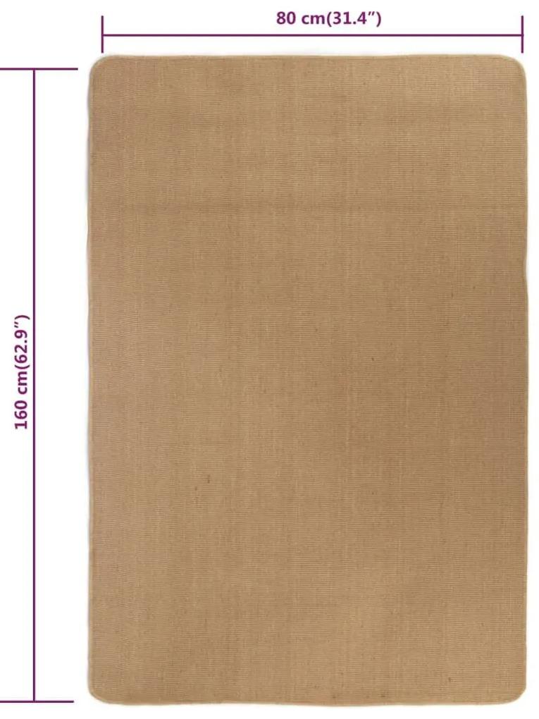 Χαλί Φυσικό Χρώμα 80 x 130 εκ. Γιούτα με Υπόστρωμα από Λάτεξ - Μπεζ