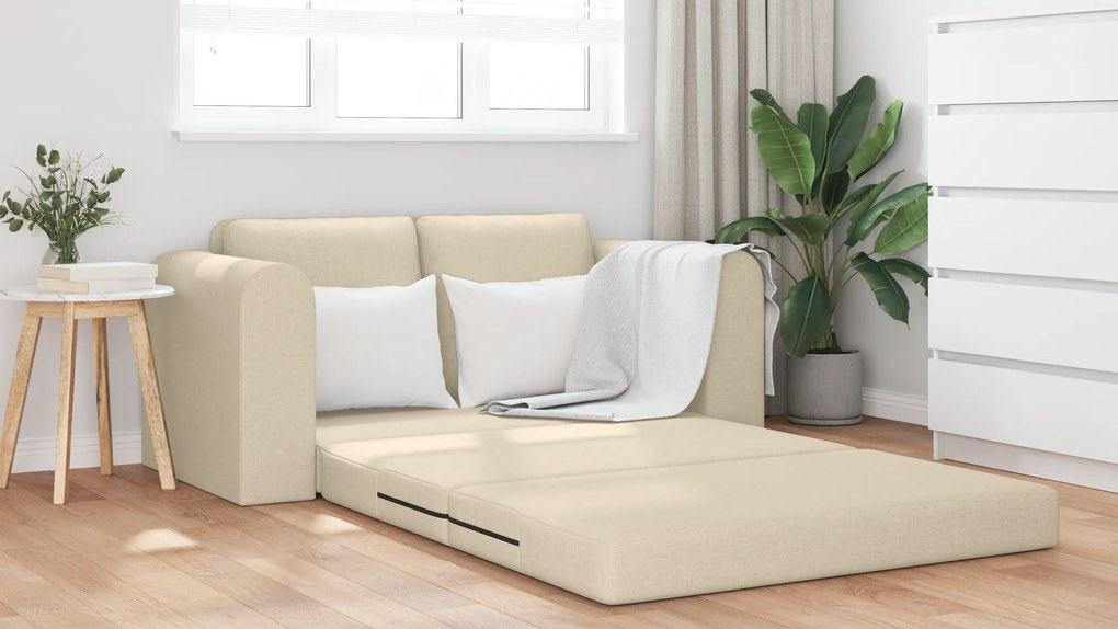 vidaXL Καναπές Κρεβάτι 2 σε 1 Κρεμ 148x71x83 εκ Υφασμάτινος