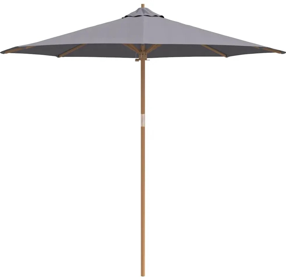 vidaXL Ομπρέλα Κήπου Σκούρο Γκρι Ø 270 x 260 εκ Μπαμπού