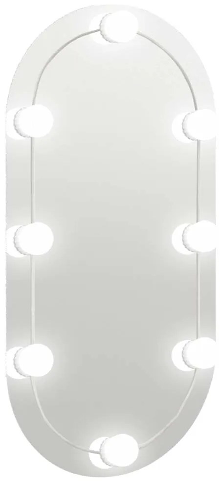 vidaXL Καθρέφτης με Φώτα LED 80x40 εκ. Γυαλί Οβάλ