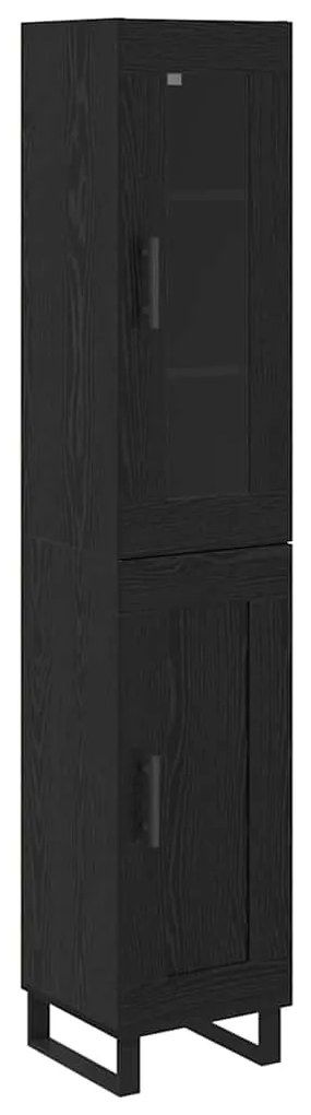 vidaXL Highboard Μαύρη Οξυά 69,5 x 34 x 180 εκ. Επεξεργασμένο ξύλο