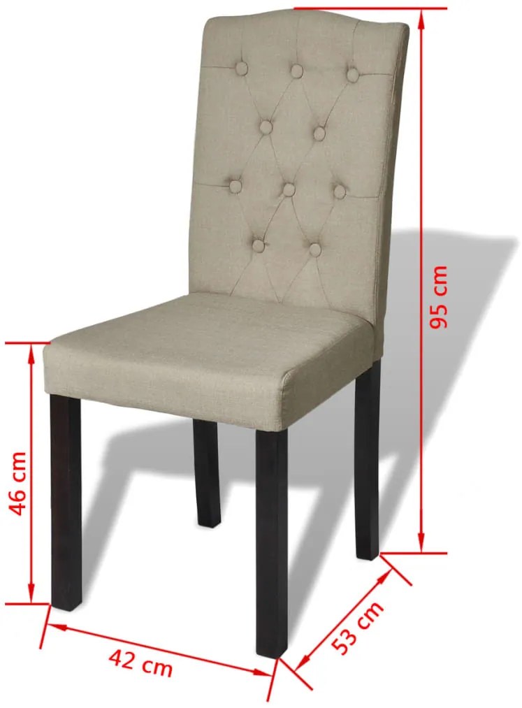 vidaXL Καρέκλες Τραπεζαρίας 2 τεμ. Καμηλό Υφασμάτινες