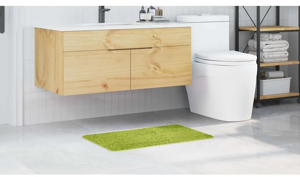 vidaXL Αντιολισθητικό μαξιλάρι μπάνιου Πράσινο 50 x 80 cm PP