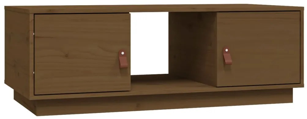 vidaXL Τραπεζάκι Σαλονιού Καφέ Μελί 100x50x35 εκ. Μασίφ Ξύλο Πεύκου