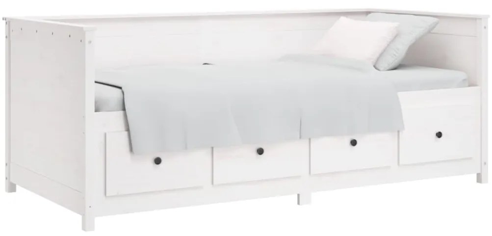 vidaXL Κρεβάτι ημέρας χωρίς στρώμα Λευκό 75x190 cm Στερεό ξύλο πεύκο