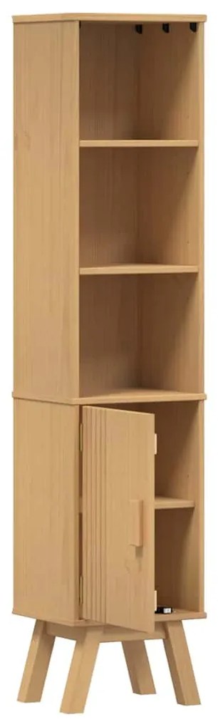 vidaXL Ντουλάπι Μπάνιου Καφέ 35 x 30 x 159 εκ Μασίφ ξύλο πεύκου